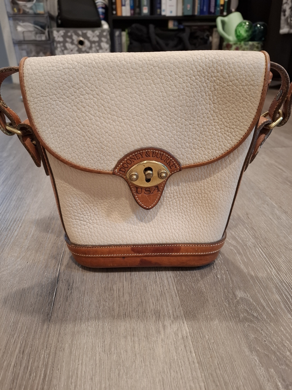 Dooney & Bourke Cream Leather Crossbody Bag